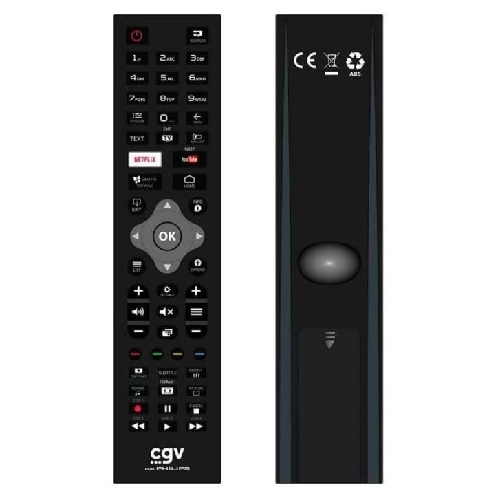 Télécommande de remplacement - CGV - FIDELIO Philips - Pour téléviseurs Philips - Sans programmation - Prete a l'emploi Télécommande de remplacement - CGV - FIDELIO Philips - Pour téléviseurs Philips - Sans programmation - Prete a l'emploi