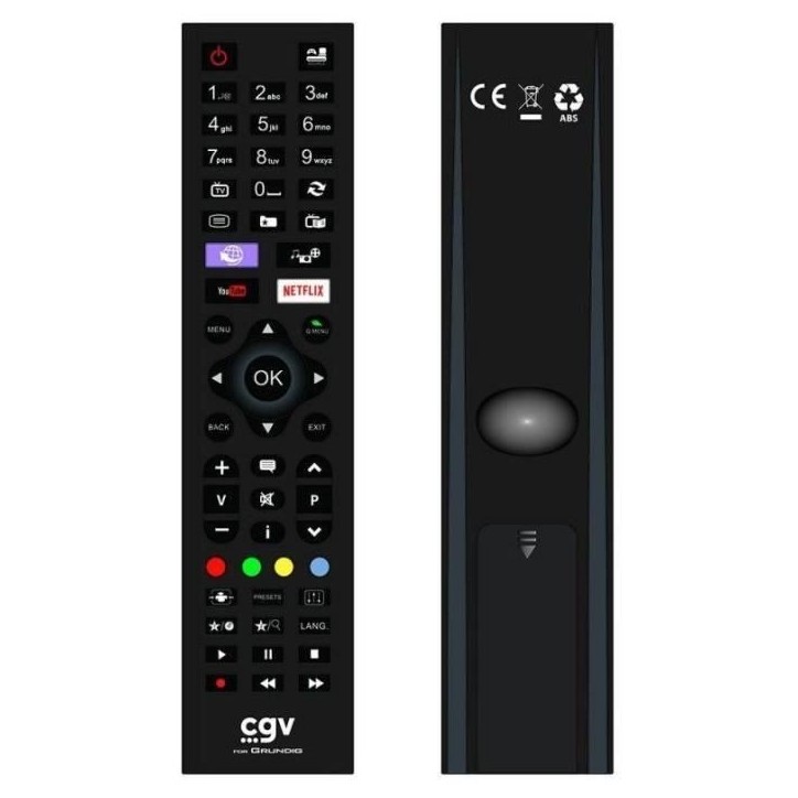 Télécommande de remplacement - CGV - FIDELIO Grundig - Pour téléviseurs Grundig - Sans programmation - Prete a l'emploi