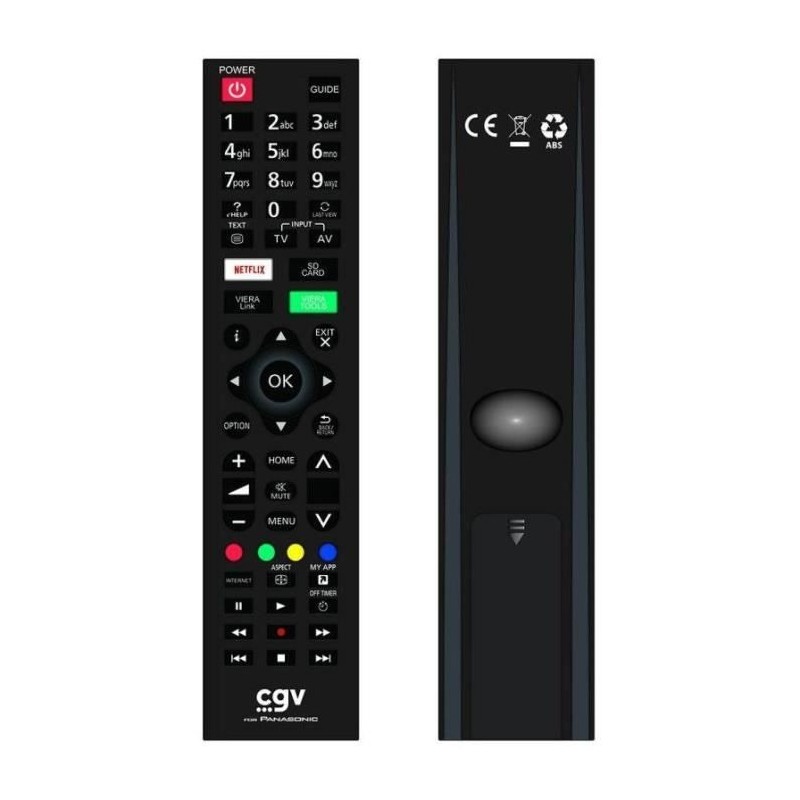 Télécommande de remplacement - CGV - FIDELIO Panasonic - Pour télé Télécommande de remplacement - CGV - FIDELIO Panasonic - Pour télé