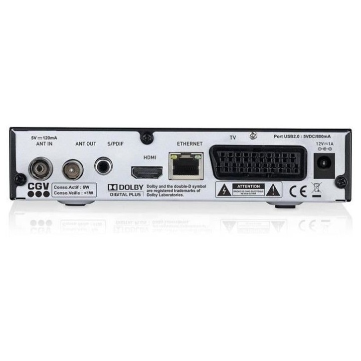 Récepteur TNT HD - CGV - ETIMO 2TC - Double tuner - Web-radio - DVB-T2 HEVC 265 Récepteur TNT HD - CGV - ETIMO 2TC - Double tuner - Web-radio - DVB-T2 HEVC 265