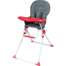 Chaise haute fixe BAMBISOL - Des 6 mois - Mixte - Gris et rouge - Assi