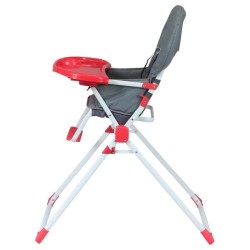 Chaise haute fixe BAMBISOL - Des 6 mois - Mixte - Gris et rouge - Assi