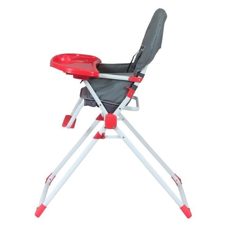 Chaise haute fixe BAMBISOL - Des 6 mois - Mixte - Gris et rouge - Assise en PVC - Tablette amovible et réglable Chaise haute fixe BAMBISOL - Des 6 mois - Mixte - Gris et rouge - Assise en PVC - Tablette amovible et réglable