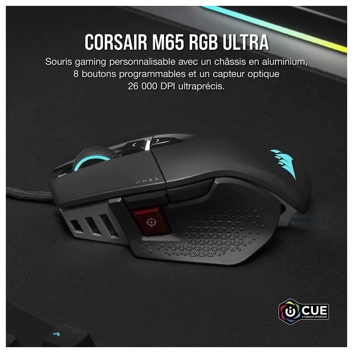 CORSAIR souris M65 RGB Ultra - Black (CH-9309411-EU2) CORSAIR souris M65 RGB Ultra - Black (CH-9309411-EU2)