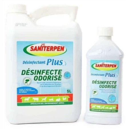 SANITERPEN Plus 5 L- Désinfectant Plus Fraicheur Verte 5L. Bactéricide concentré