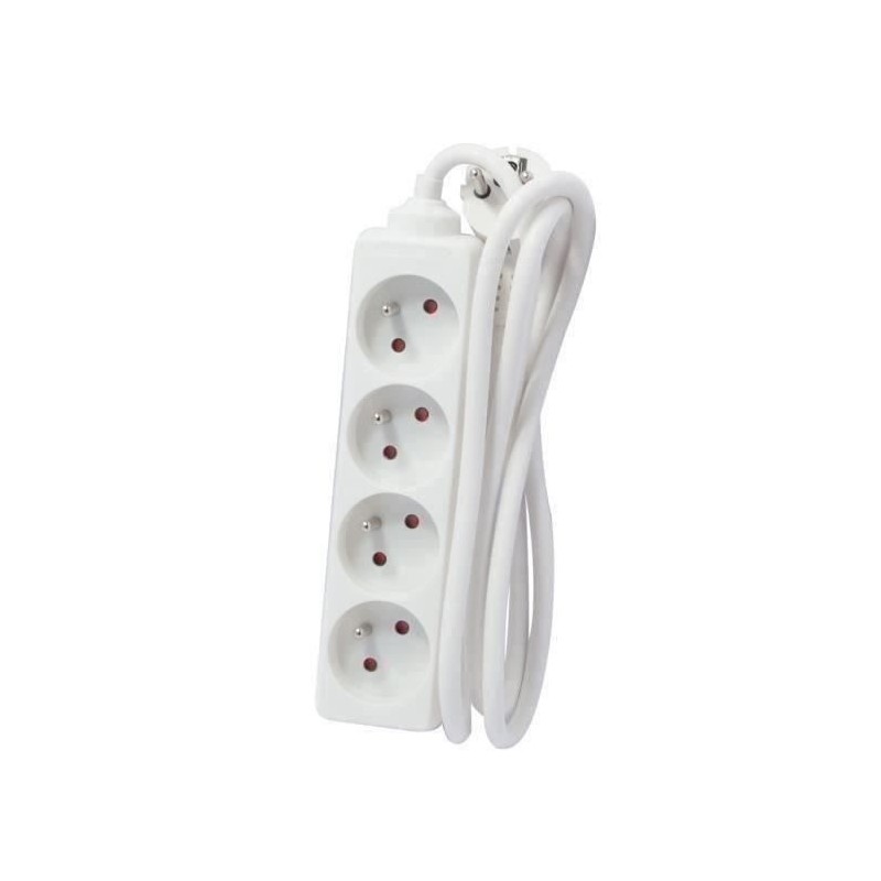 CHACON Bloc multiprise 4 prises 16A 3m blanc CHACON Bloc multiprise 4 prises 16A 3m blanc