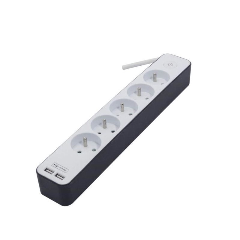 CHACON Bloc multiprise 5 prises 16 A avec 2 ports USB et câble 1,5 m CHACON Bloc multiprise 5 prises 16 A avec 2 ports USB et câble 1,5 m