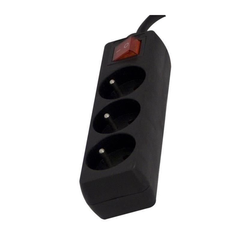 CHACON Bloc multiprise avec interrupteur 3 prises 16A 1,5m noir CHACON Bloc multiprise avec interrupteur 3 prises 16A 1,5m noir
