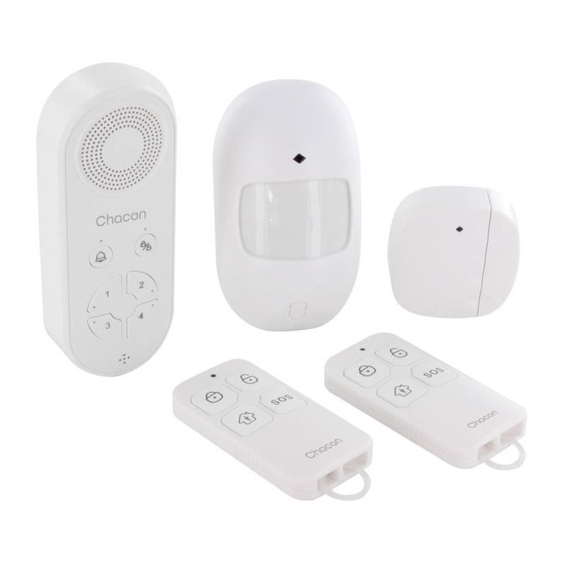 Chacon Kit alarme sans fil avec avertisseur vocal Chacon Kit alarme sans fil avec avertisseur vocal