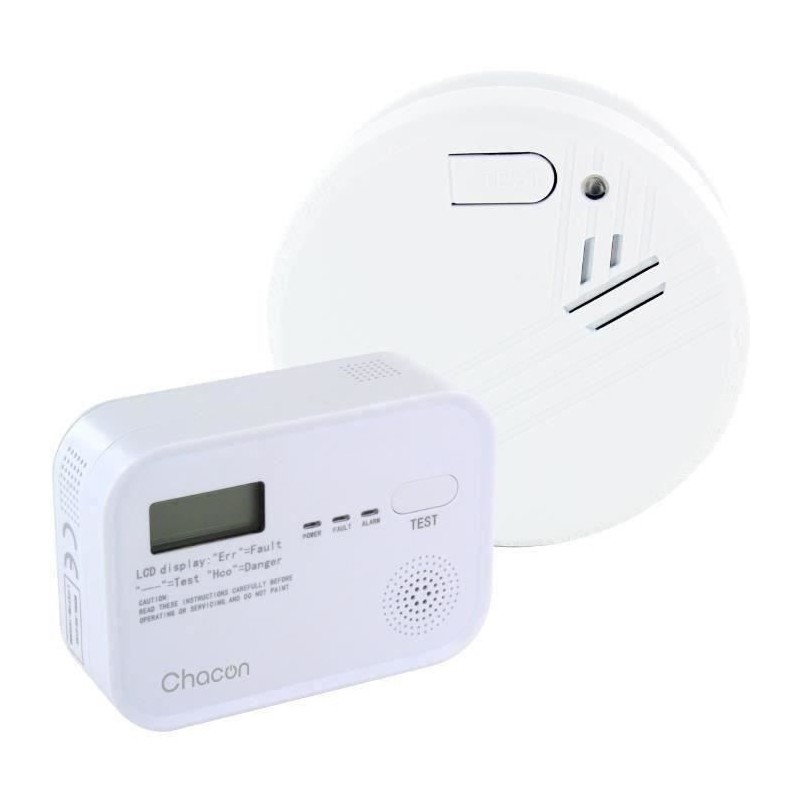 CHACON - Pack Détecteur de fumée + Co Alarm CHACON - Pack Détecteur de fumée + Co Alarm