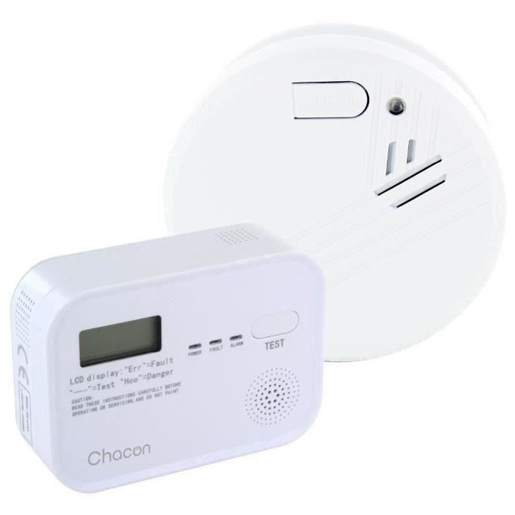 CHACON - Pack Détecteur de fumée + Co Alarm CHACON - Pack Détecteur de fumée + Co Alarm