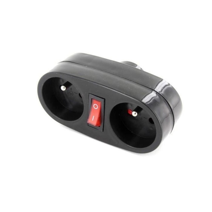 CHACON Prise Biplite 16A avec interrupteur anthracite CHACON Prise Biplite 16A avec interrupteur anthracite