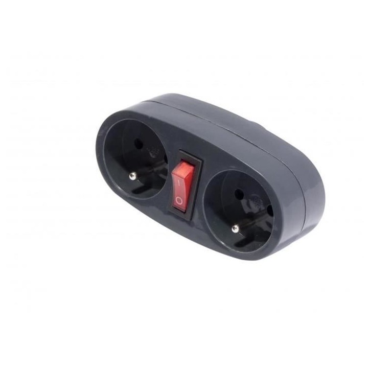 CHACON Prise Biplite 16A avec interrupteur anthracite CHACON Prise Biplite 16A avec interrupteur anthracite