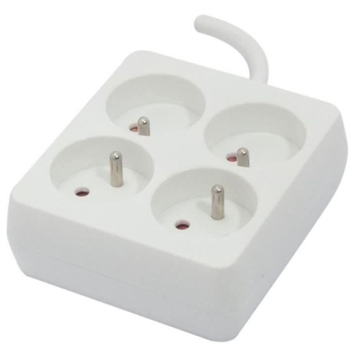Chacon Bloc 4 x 16 A carré avec cordon 0,9 m - blanc (FR) Chacon Bloc 4 x 16 A carré avec cordon 0,9 m - blanc (FR)