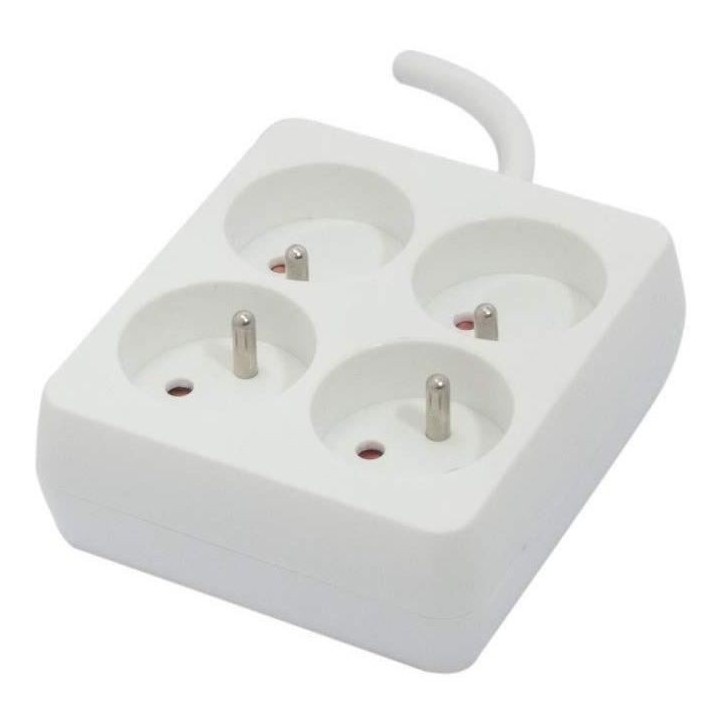 Chacon Bloc 4 x 16 A carré avec cordon 0,9 m - blanc (FR) Chacon Bloc 4 x 16 A carré avec cordon 0,9 m - blanc (FR)