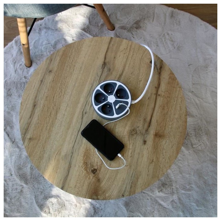 Bloc cercle - CHACON - 4 x16 A + 2 USB-1 - 1,5 m - (FR) - Gris Bloc cercle - CHACON - 4 x16 A + 2 USB-1 - 1,5 m - (FR) - Gris