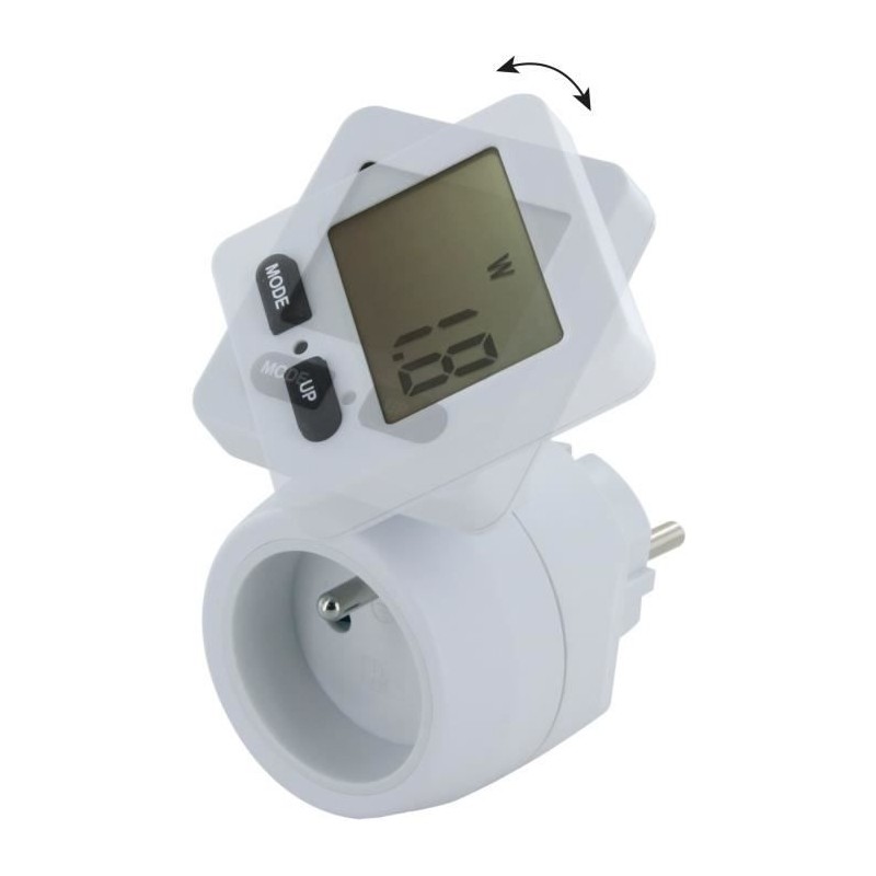 Prise mesure consommation - CHACON - 54351 - Ecran rotatif - FR