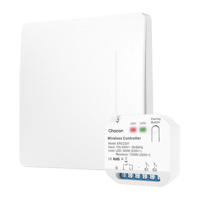 Set module éclairage et interrupteur - CHACON - 54666 - Sans fil - Sa Set module éclairage et interrupteur - CHACON - 54666 - Sans fil - Sa