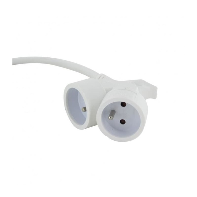 Chacon Prolongateur HO5VVF 3g1,5 5m dual head blanc (FR) Chacon Prolongateur HO5VVF 3g1,5 5m dual head blanc (FR)