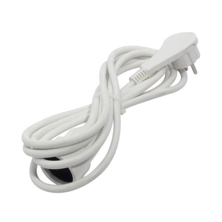 CHACON Prolongateur HO5VVF 3 x 1,5 mm²- 3 m - Avec fiche plate - Blanc CHACON Prolongateur HO5VVF 3 x 1,5 mm²- 3 m - Avec fiche plate - Blanc