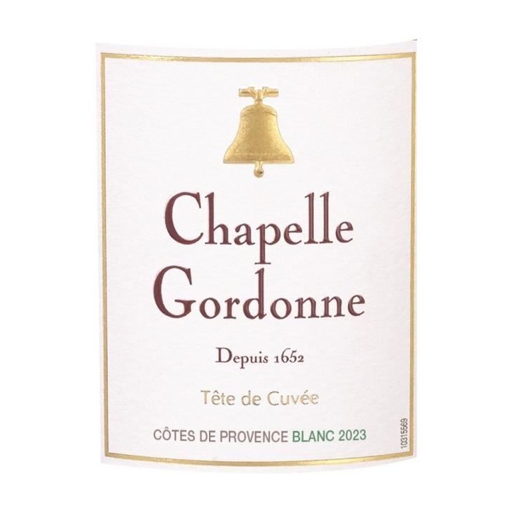 Chapelle Gordonne 2023 Côtes de Provence - Vin blanc de Provence - Bio