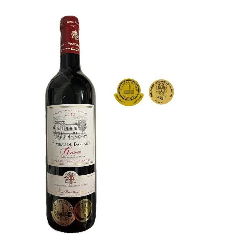 Château Barrailh Cuvée Collection Prestige 2022 Graves - Vin rouge d Château Barrailh Cuvée Collection Prestige 2022 Graves - Vin rouge d