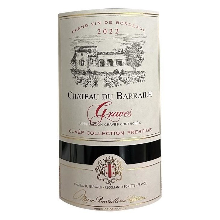 Château Barrailh Cuvée Collection Prestige 2022 Graves - Vin rouge de Bordeaux