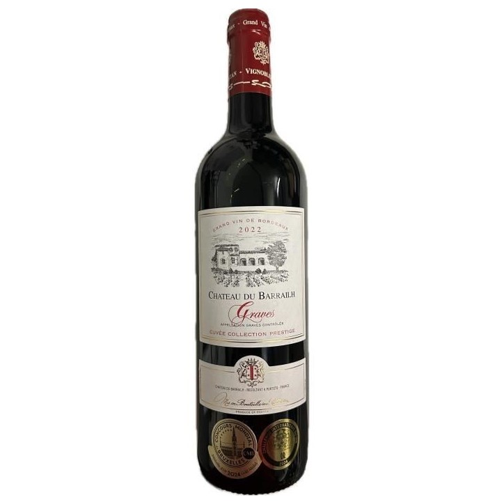 Château Barrailh Cuvée Collection Prestige 2022 Graves - Vin rouge de Bordeaux