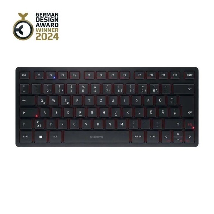 Clavier compact 2,4 GHz, Bluetooth 5.0 et filaire - CHERRY KW 9200 MINI - Rechargeable - Noir Clavier compact 2,4 GHz, Bluetooth 5.0 et filaire - CHERRY KW 9200 MINI - Rechargeable - Noir