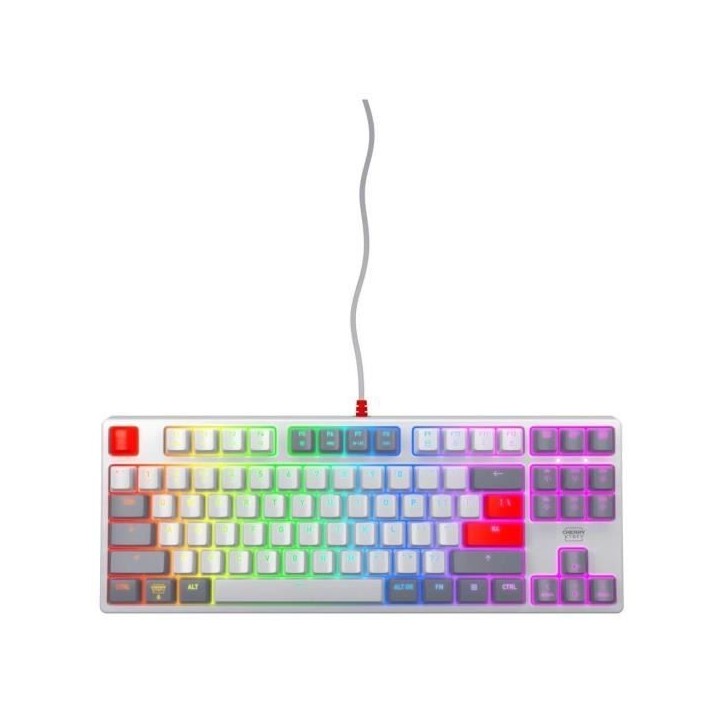 Clavier de gaming mécanique - CHERRY XTRFY K4V2 RGB TKL - Format TKL - Éclairage RGB - Blanc Clavier de gaming mécanique - CHERRY XTRFY K4V2 RGB TKL - Format TKL - Éclairage RGB - Blanc