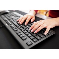 Clavier filaire - CHERRY KC 1000 - 3 LED d´état bleues - Noir