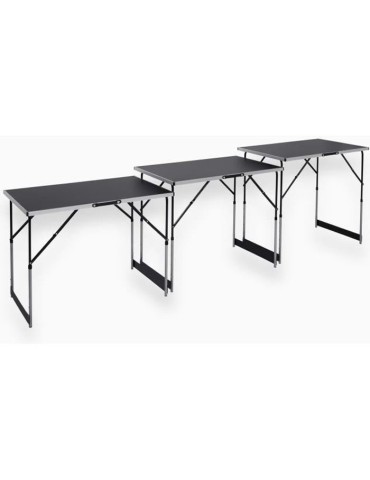 Lot de 3 tables a tapisser - MEISTER - Tables multifonctions - En aluminium - Hauteur réglable