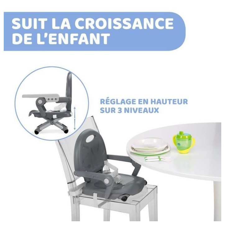 CHICCO Rehausseur de table Pocket Snack dark grey CHICCO Rehausseur de table Pocket Snack dark grey