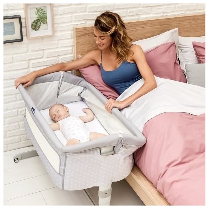Berceau cododo Next2Me Dream Silver - CHICCO - A partir de 0 mois - Hauteur réglable - Matelas inclus Berceau cododo Next2Me Dream Silver - CHICCO - A partir de 0 mois - Hauteur réglable - Matelas inclus
