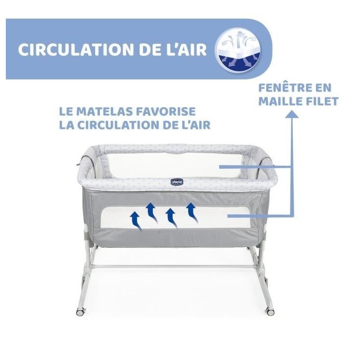 Berceau cododo Next2Me Dream Silver - CHICCO - A partir de 0 mois - Hauteur réglable - Matelas inclus Berceau cododo Next2Me Dream Silver - CHICCO - A partir de 0 mois - Hauteur réglable - Matelas inclus