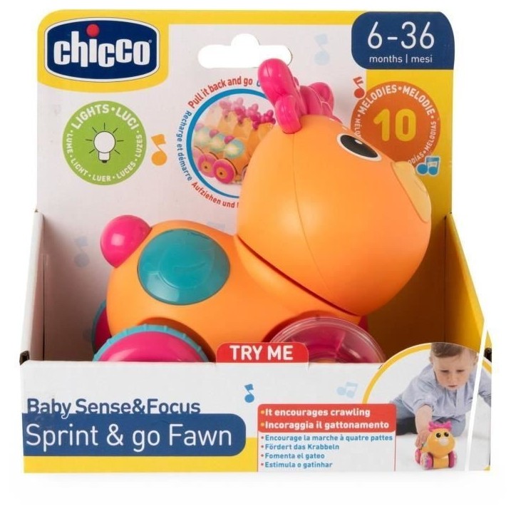 CHICCO - Faon Sprint&go - Orange et rose - Des 6 mois CHICCO - Faon Sprint&go - Orange et rose - Des 6 mois
