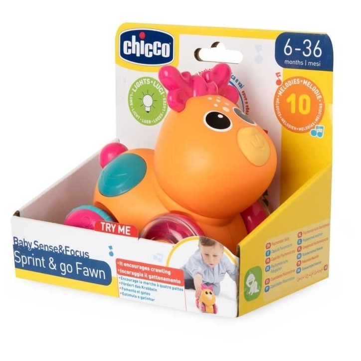 CHICCO - Faon Sprint&go - Orange et rose - Des 6 mois CHICCO - Faon Sprint&go - Orange et rose - Des 6 mois