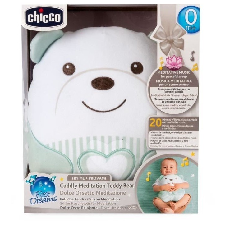 Peluche tendre Ourson - CHICCO - Vert - Des la naissance Peluche tendre Ourson - CHICCO - Vert - Des la naissance