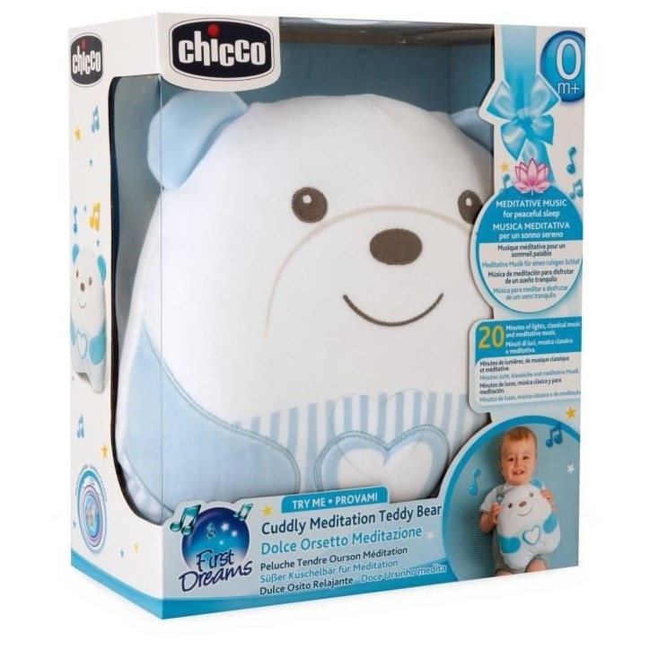 Peluche tendre Ourson - CHICCO - Bleu - Des la naissance Peluche tendre Ourson - CHICCO - Bleu - Des la naissance