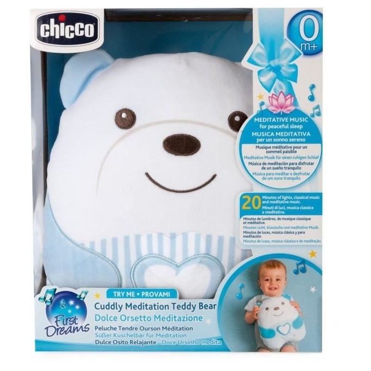 Peluche tendre Ourson - CHICCO - Bleu - Des la naissance Peluche tendre Ourson - CHICCO - Bleu - Des la naissance