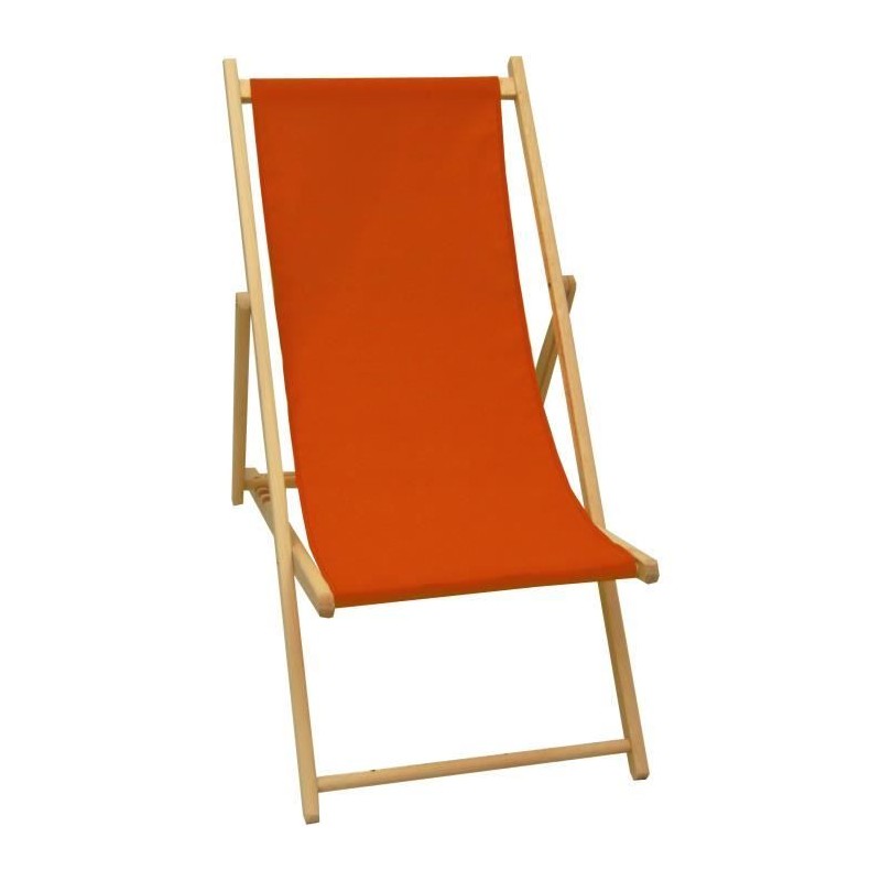 JARDIN PRIVE - Chilienne en bois coloris paprika - Tissu traité dépe JARDIN PRIVE - Chilienne en bois coloris paprika - Tissu traité dépe