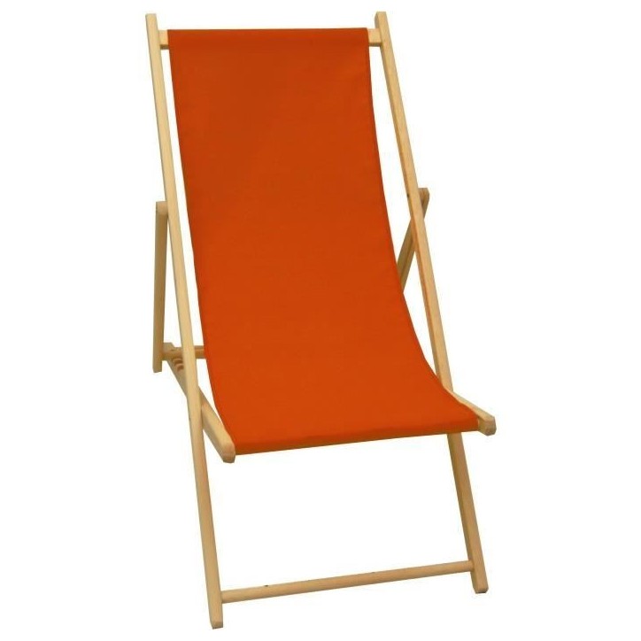 JARDIN PRIVE - Chilienne en bois coloris paprika - Tissu traité déperlant JARDIN PRIVE - Chilienne en bois coloris paprika - Tissu traité déperlant
