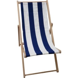 Chilienne agrafée - JARDIN PRIVE - Rayures - Bleu / Blanc