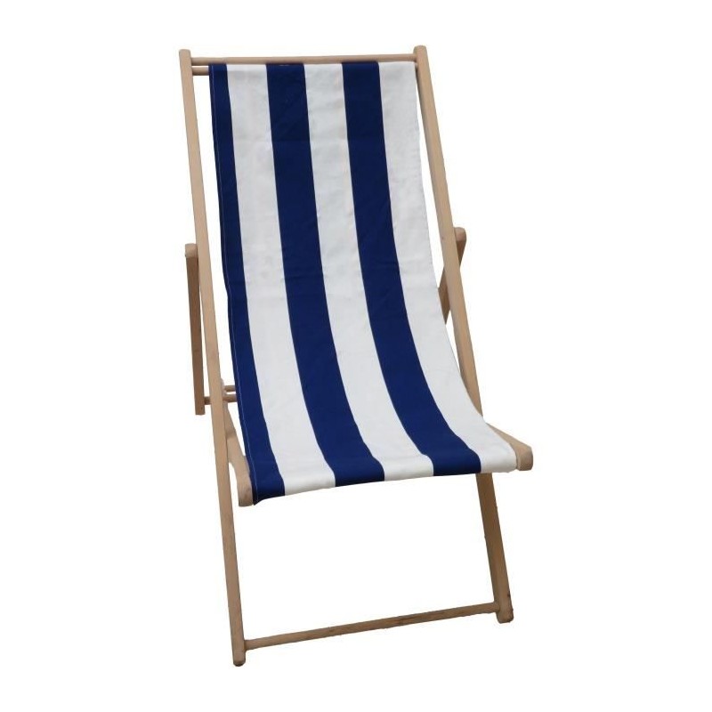 Chilienne agrafée - JARDIN PRIVE - Rayures - Bleu / Blanc