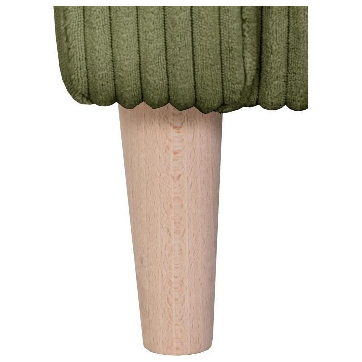 Canapé d'angle fixe - 3 places - CHIPY - Tissu Lincoln Kaki - Pieds bois nature - 192 x 82 x 138 cm Canapé d'angle fixe - 3 places - CHIPY - Tissu Lincoln Kaki - Pieds bois nature - 192 x 82 x 138 cm