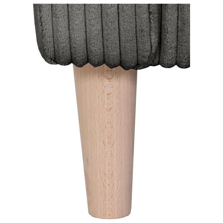Canapé d'angle fixe - 3 places - CHIPY - Tissu Lincoln Anthracite - Pieds bois nature - 192 x 82 x 138 cm Canapé d'angle fixe - 3 places - CHIPY - Tissu Lincoln Anthracite - Pieds bois nature - 192 x 82 x 138 cm