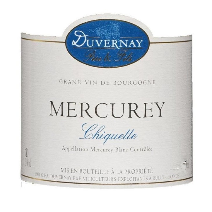 Domaine Duvernay Chiquette 2022 Mercurey - Vin blanc de Bourgogne