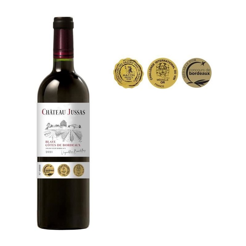 Château Jussas 2021 Blaye Côtes de Bordeaux - Vin rouge de Bordeaux Château Jussas 2021 Blaye Côtes de Bordeaux - Vin rouge de Bordeaux