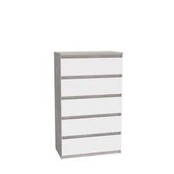 Commode CHELSEA 5 tiroirs - L 77,2 x P 42,2 x H 128,1 - Décor optique
