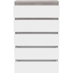 Commode CHELSEA 5 tiroirs - L 77,2 x P 42,2 x H 128,1 - Décor optique